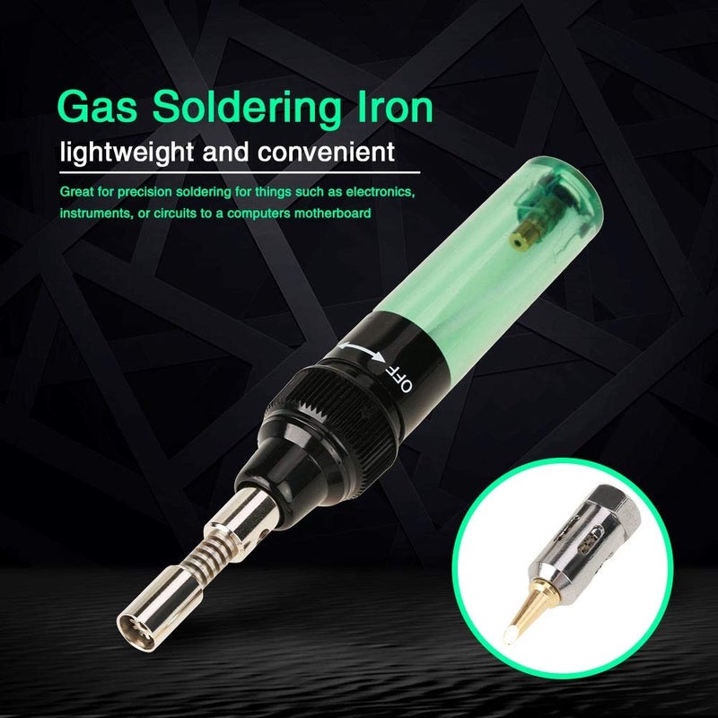 Jadeshay Cordless Butane Gas Soldering Iron Gun & Welding Pen Tool, 1300â„ƒ(2372â„‰) Handy Torch for Precision Electronics Soldering (Green) - Image 4